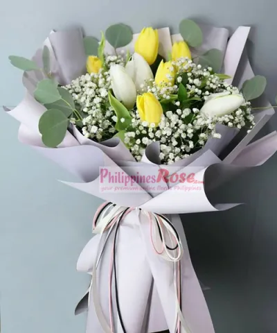 10 Stem ​Pink Tulips in a Bouquet